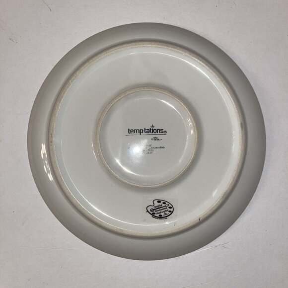 New Temp-tations Seasonal Salad Plate 8" Pawfetti Black Red Hearts Paw Prints - Picture 4 of 4